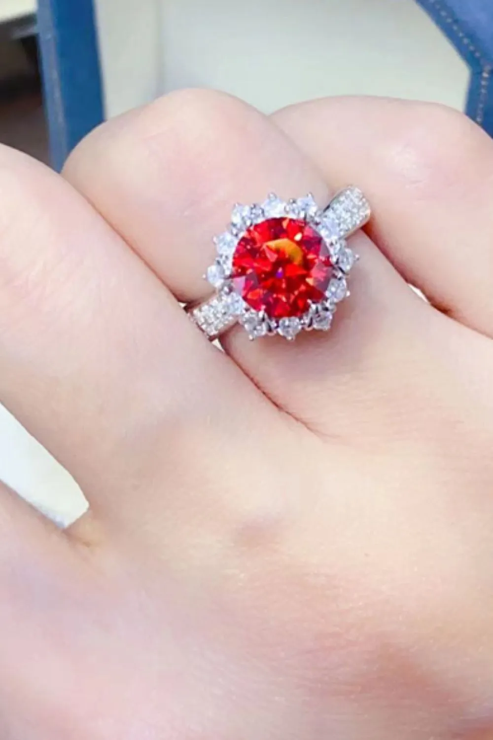 * APP EXCLUSIVE* 2 Carat Moissanite 925 Sterling Silver Halo Ring