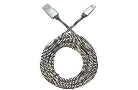 10ft Nylon Braided USB-C Cable - Durable & Tangle-Free Design