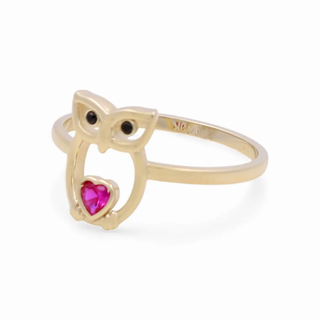 10K Yellow Gold Owl Women's Ring with CZ / Size: 7.5 / Weight: 1.8 GR / DPWR0BO