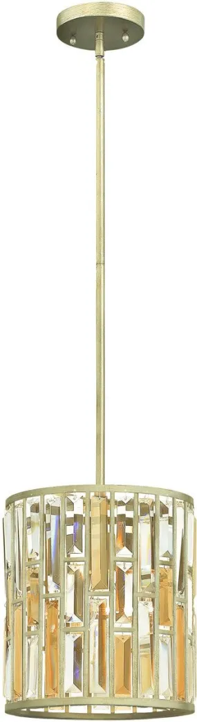 10"W Gemma 1-Light Mini Pendant Silver Leaf
