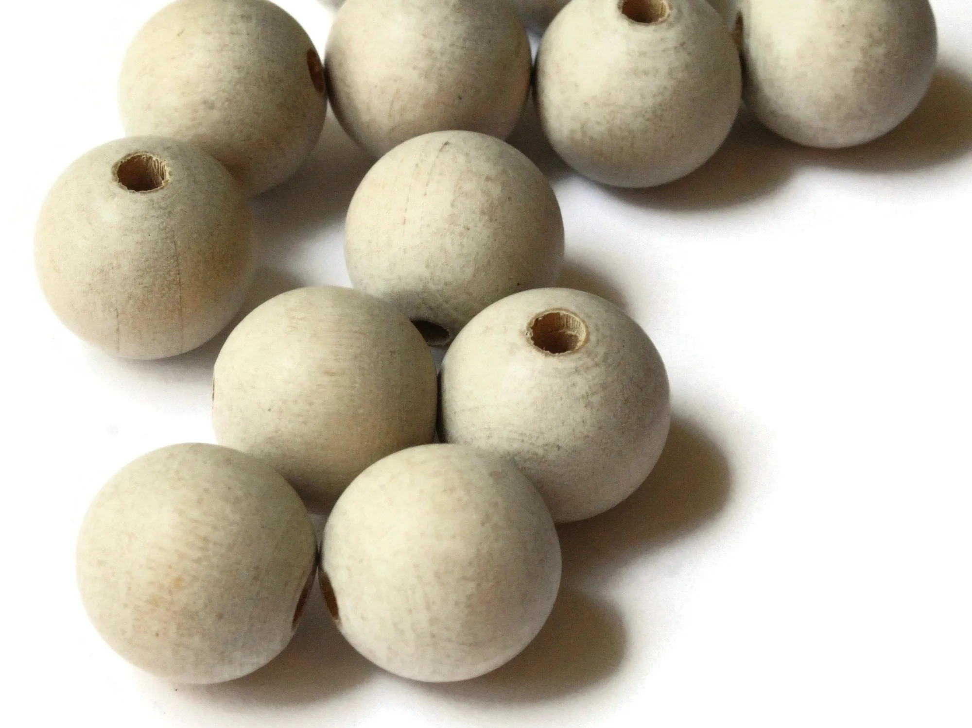 12 17mm Round Light Brown Wood Beads Wooden Ball Beads