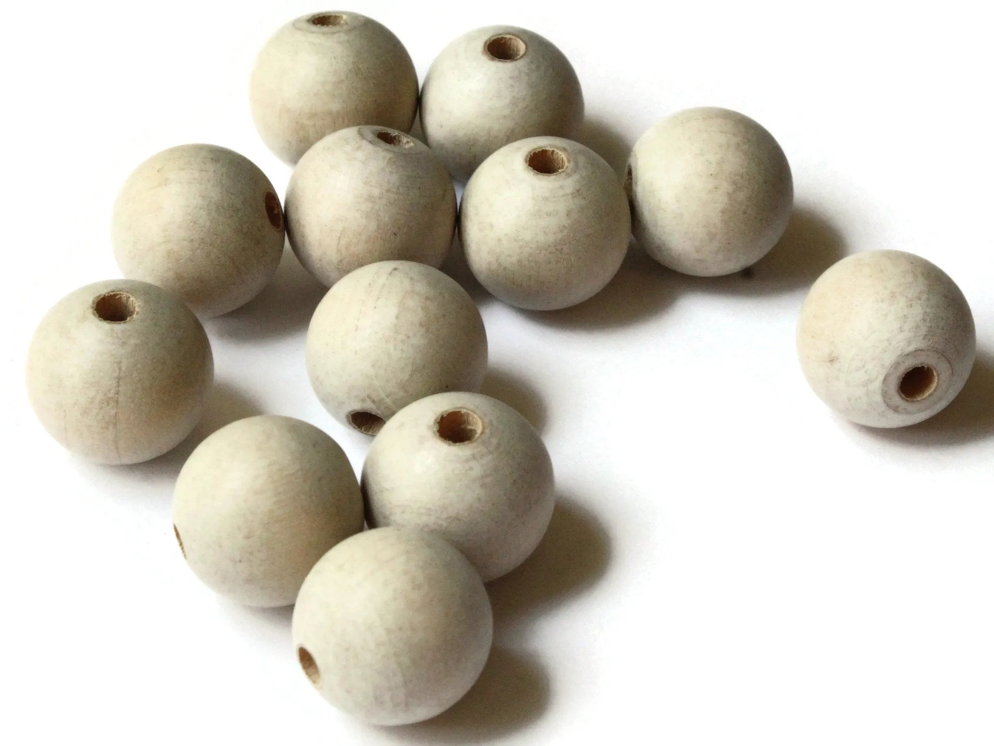 12 17mm Round Light Brown Wood Beads Wooden Ball Beads