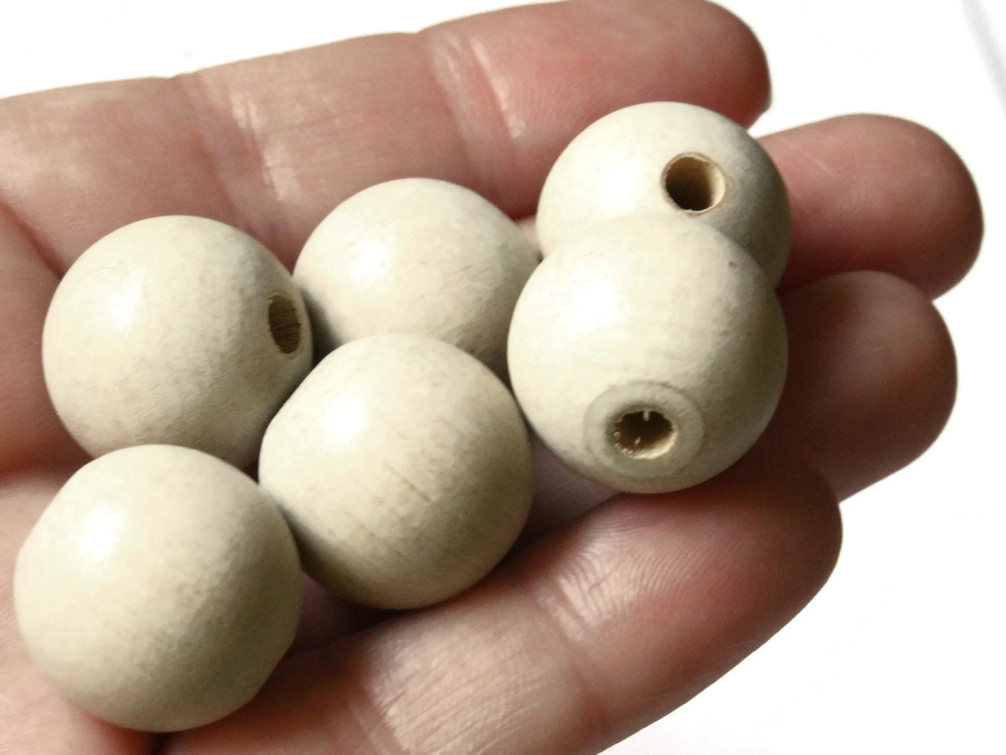 12 17mm Round Light Brown Wood Beads Wooden Ball Beads