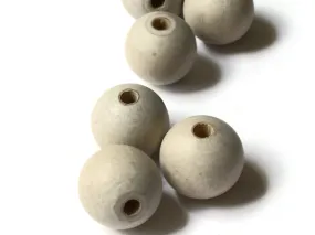 12 17mm Round Light Brown Wood Beads Wooden Ball Beads