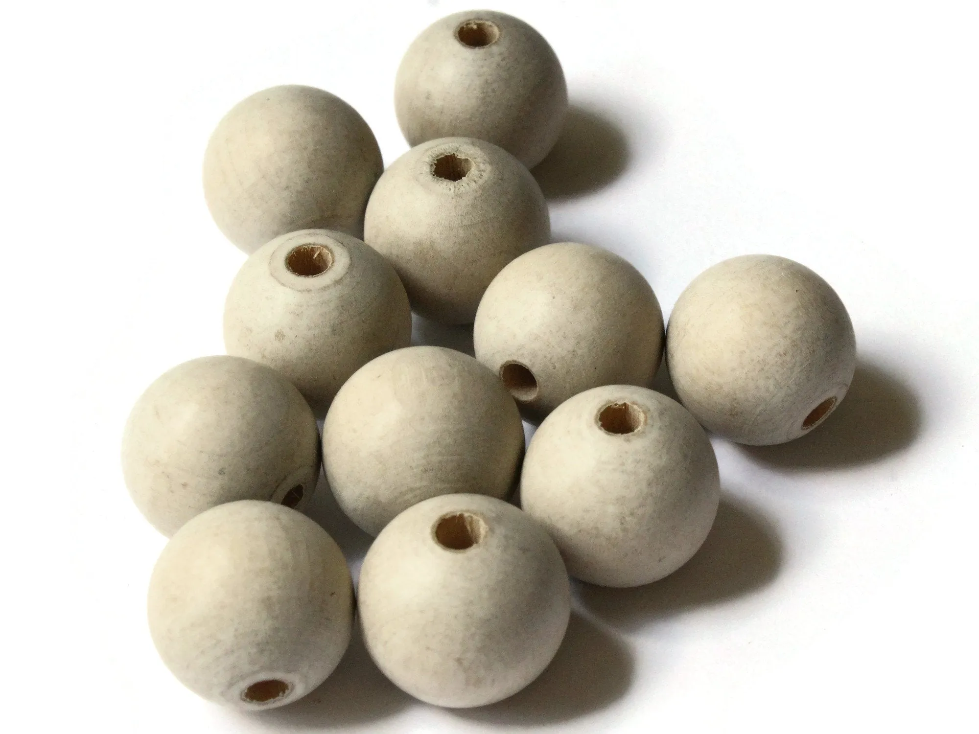 12 17mm Round Light Brown Wood Beads Wooden Ball Beads
