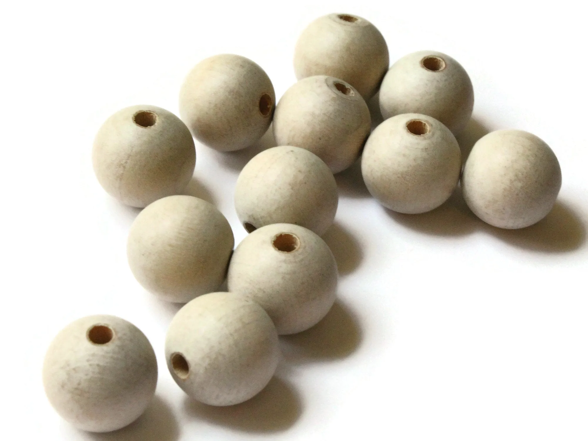 12 17mm Round Light Brown Wood Beads Wooden Ball Beads
