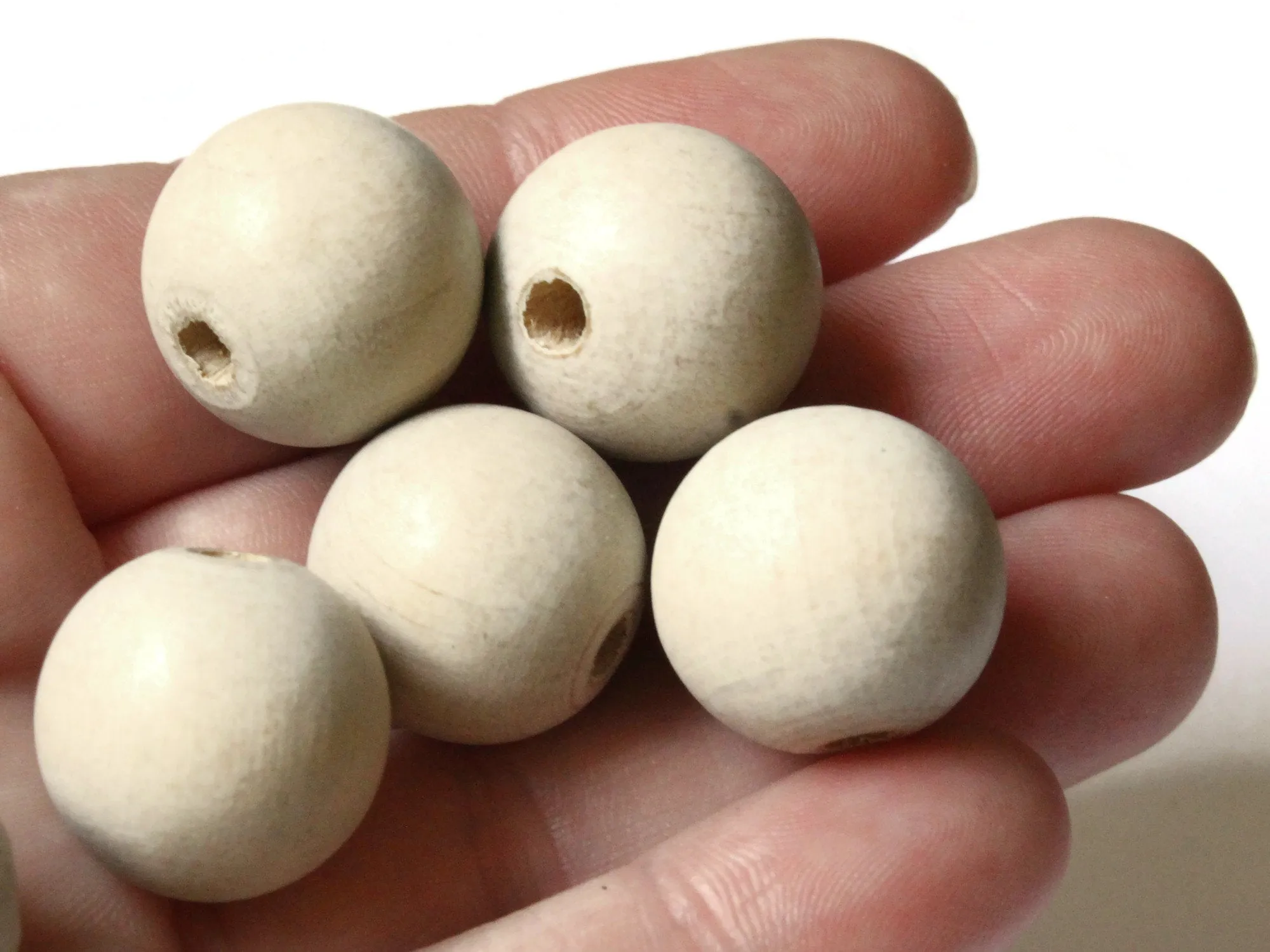 12 17mm Round Light Brown Wood Beads Wooden Ball Beads