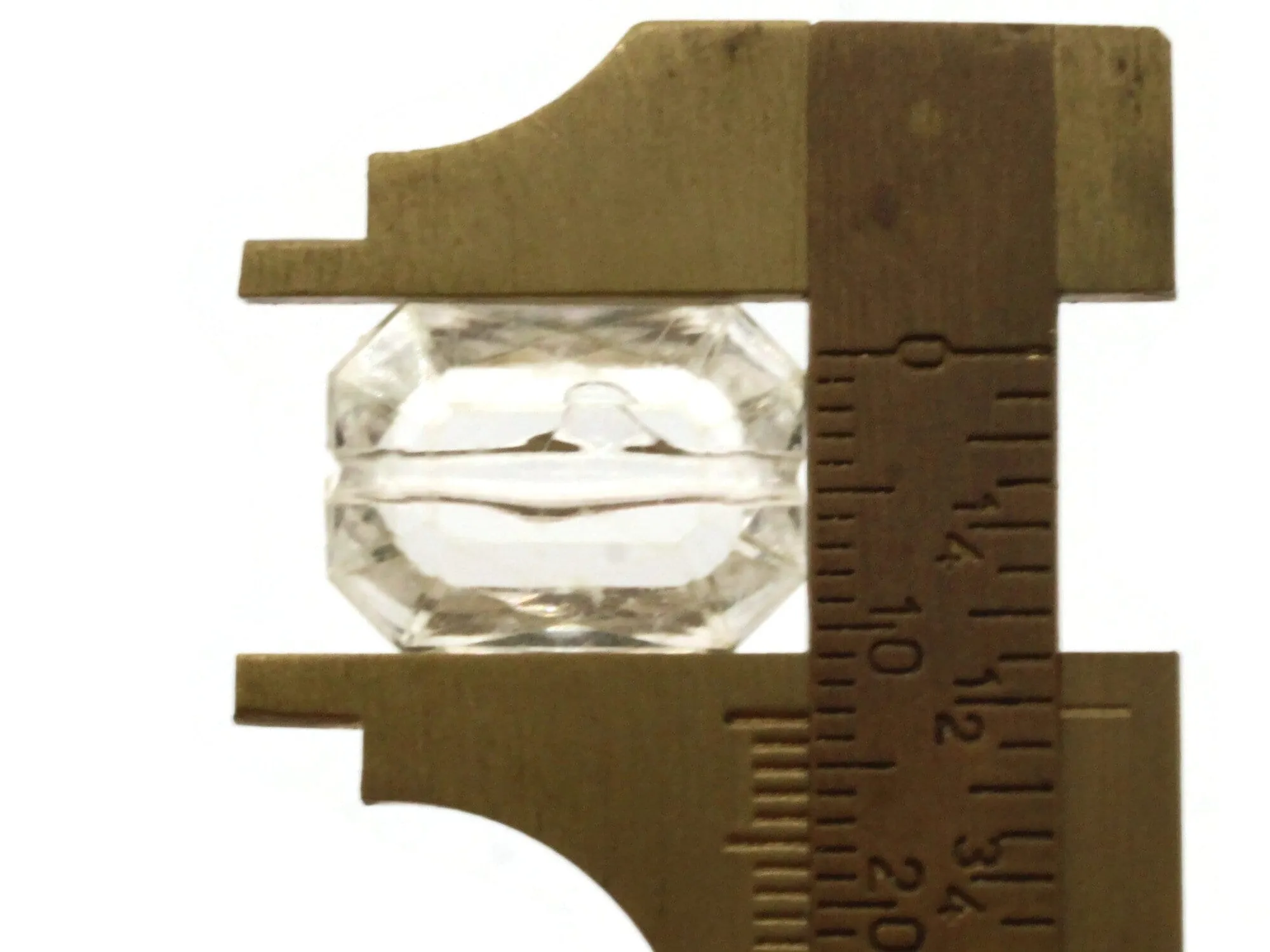 12 18mm Clear Acrylic Gems - Rectangle Jewel Beads
