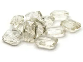 12 18mm Clear Acrylic Gems - Rectangle Jewel Beads