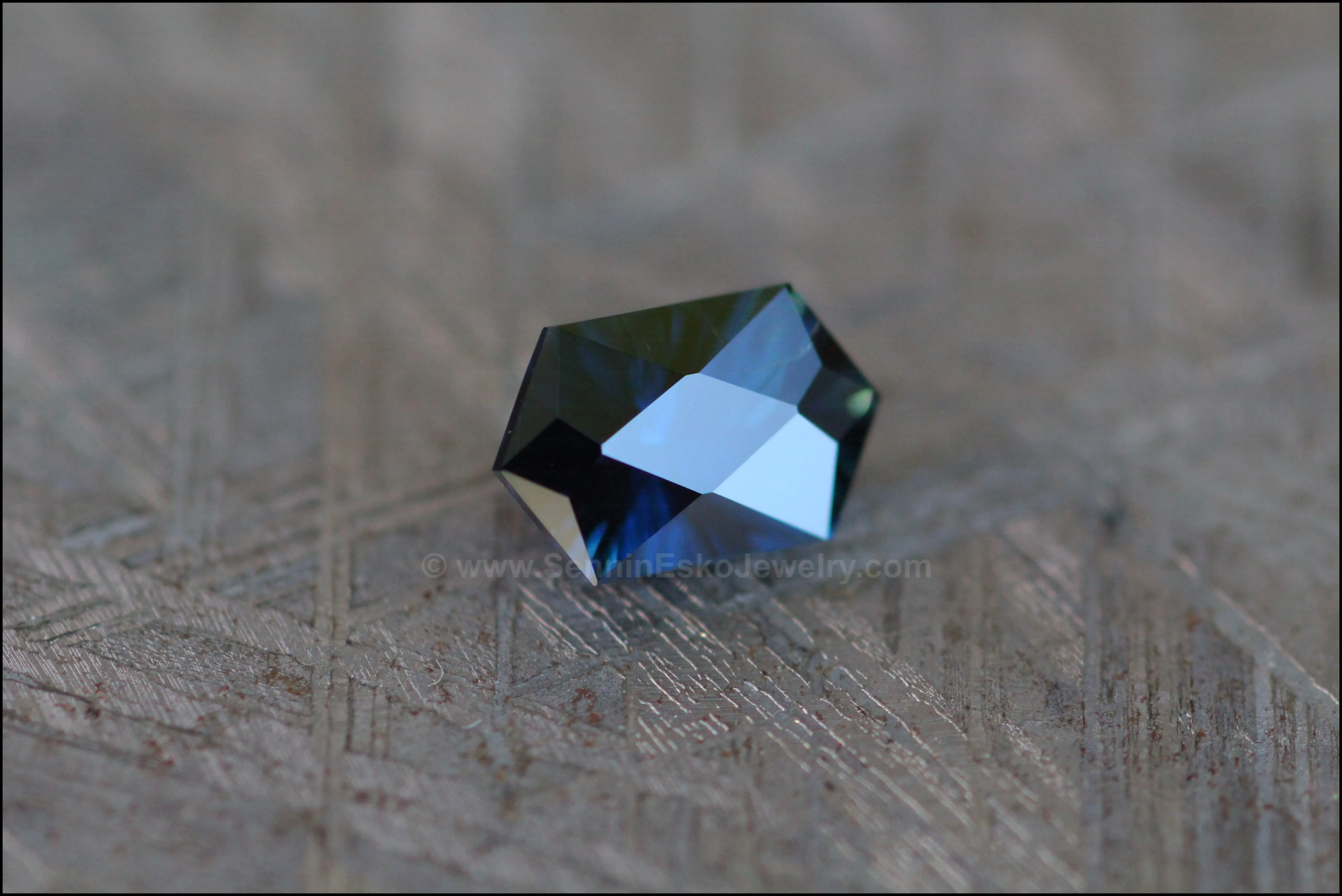 1.24ct Inky Blue Sapphire Hexagon - Fantasy Cut 7.7x4.9mm