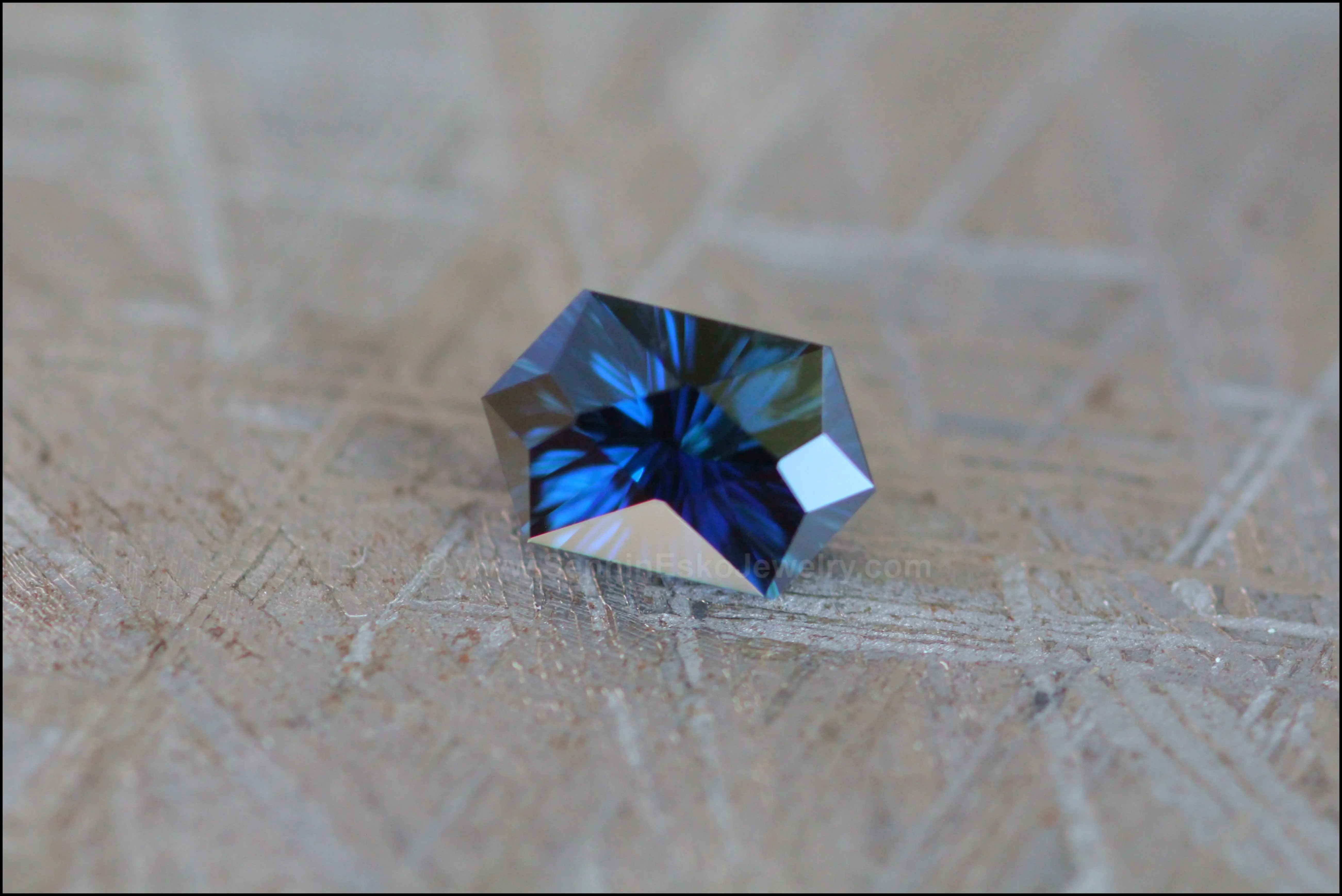 1.24ct Inky Blue Sapphire Hexagon - Fantasy Cut 7.7x4.9mm