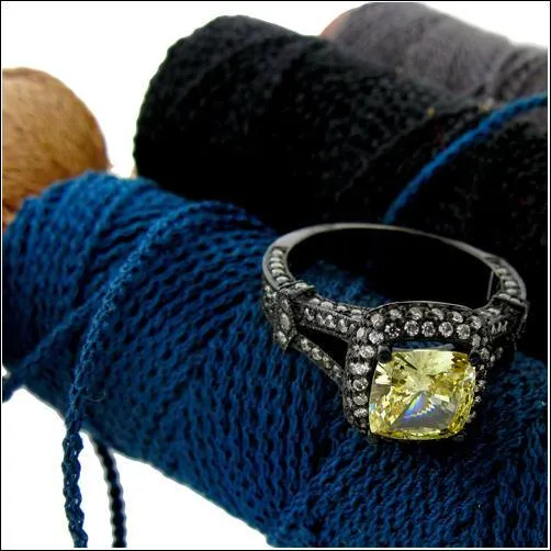 1.5 Carat Canary Cushion Cubic Zirconia Rose Gold Halo and Pave Sides Two Tone 14K Ring