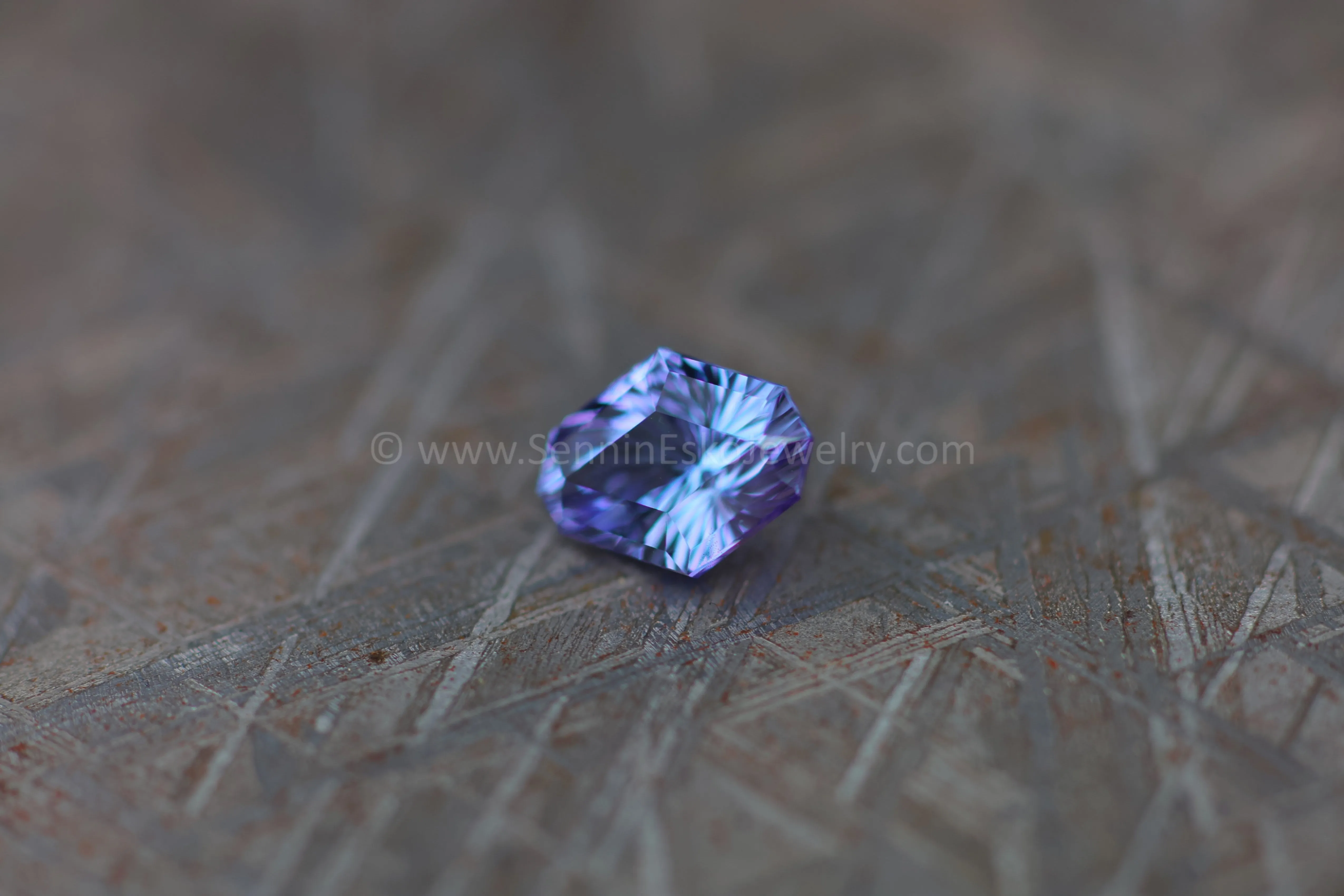 1.6Ct Unheated Tanzanite Octagon - 8.6x6.7mm - Galaxy Cut