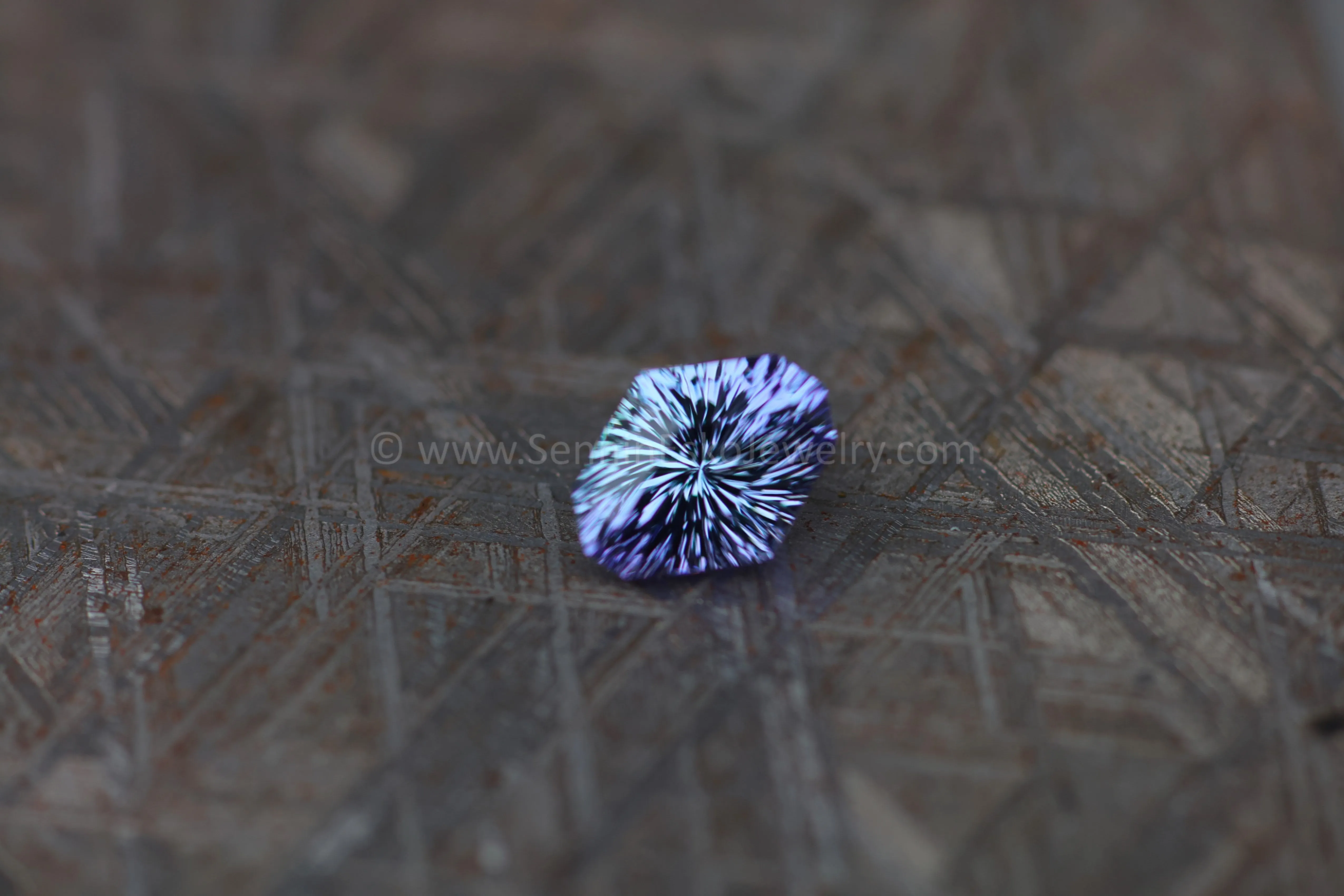 1.6Ct Unheated Tanzanite Octagon - 8.6x6.7mm - Galaxy Cut