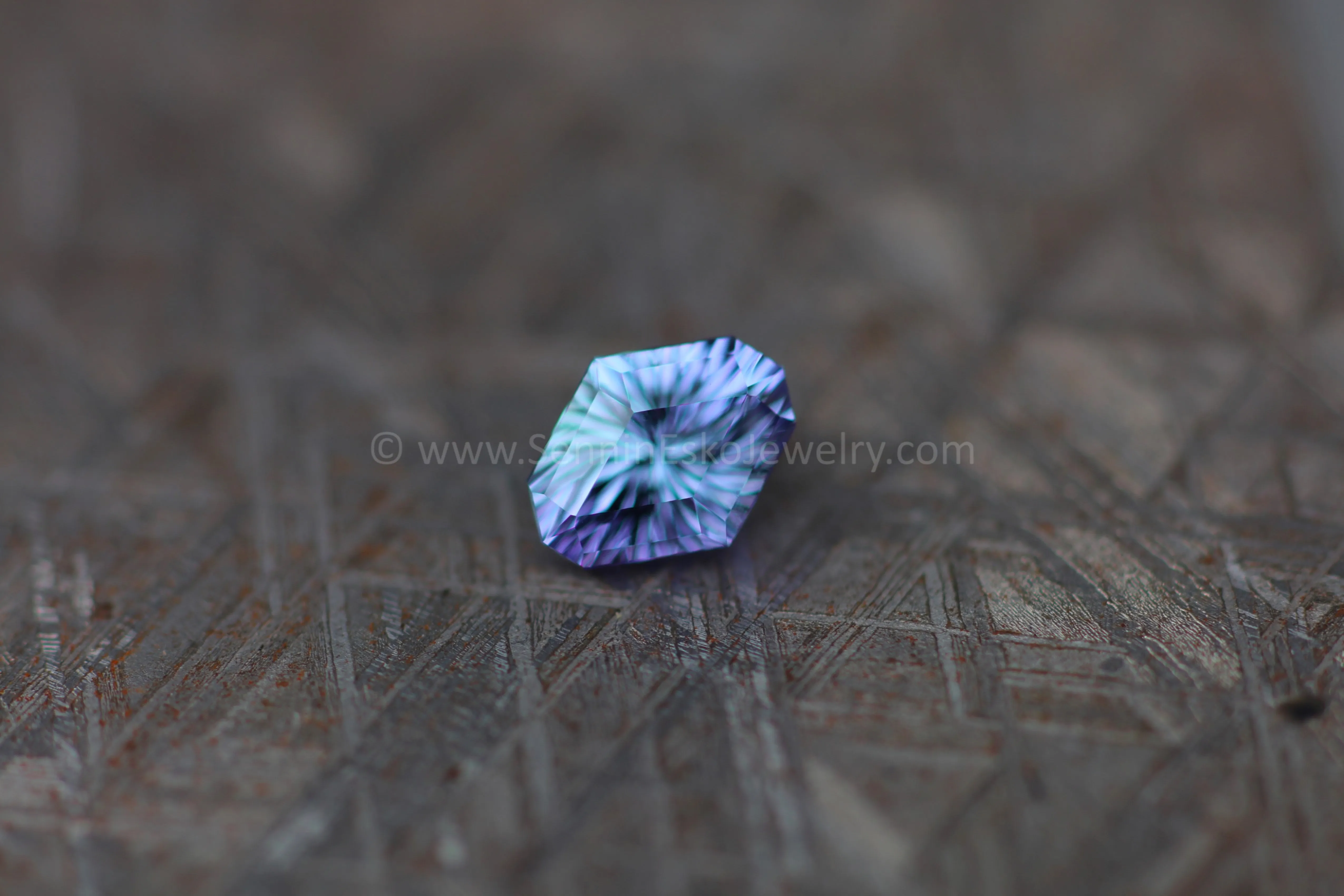 1.6Ct Unheated Tanzanite Octagon - 8.6x6.7mm - Galaxy Cut