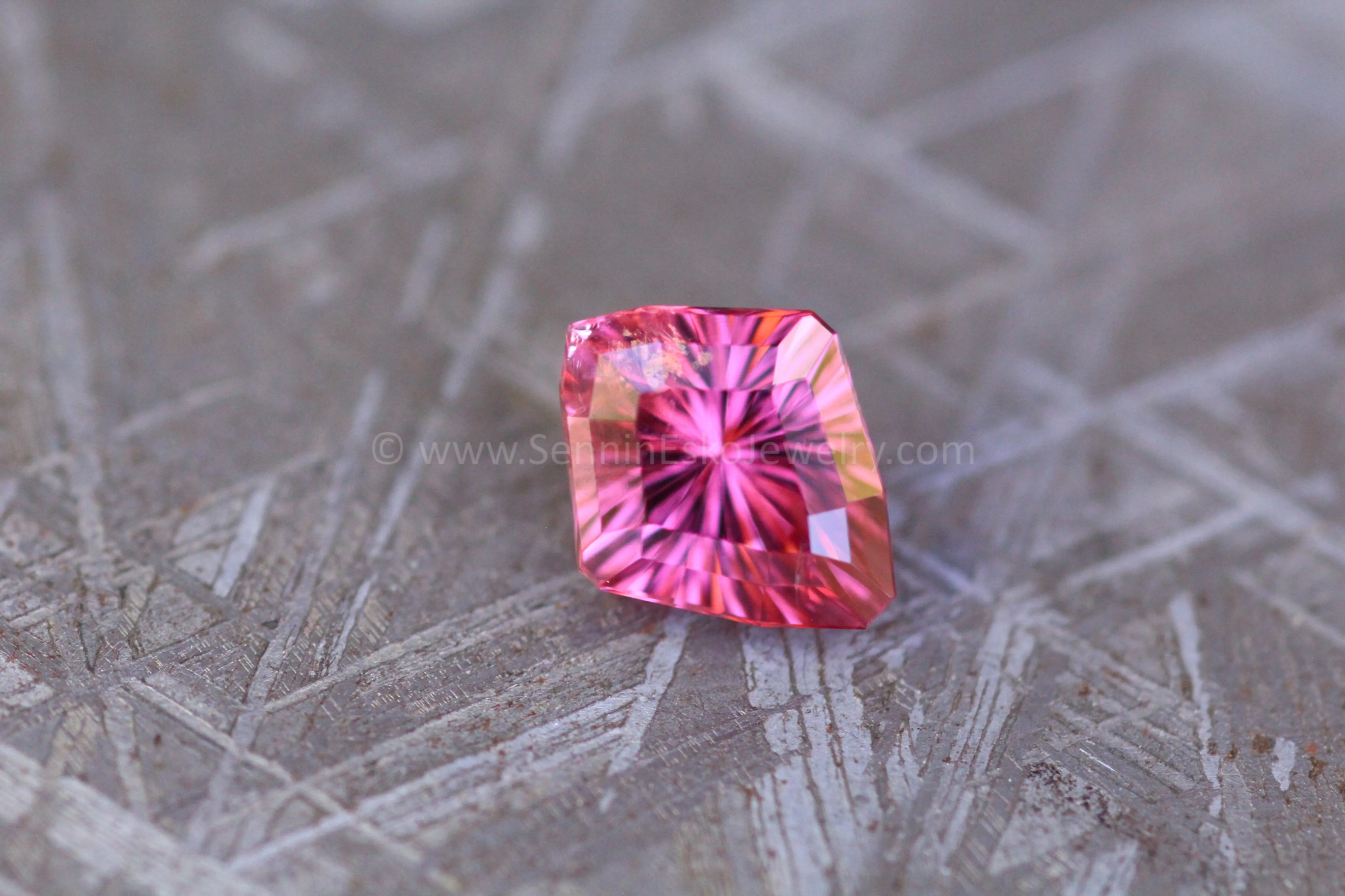 1.9 Carat Bright Pink Spinel Shield - 8.9x7.3mm, Fantasy Cut