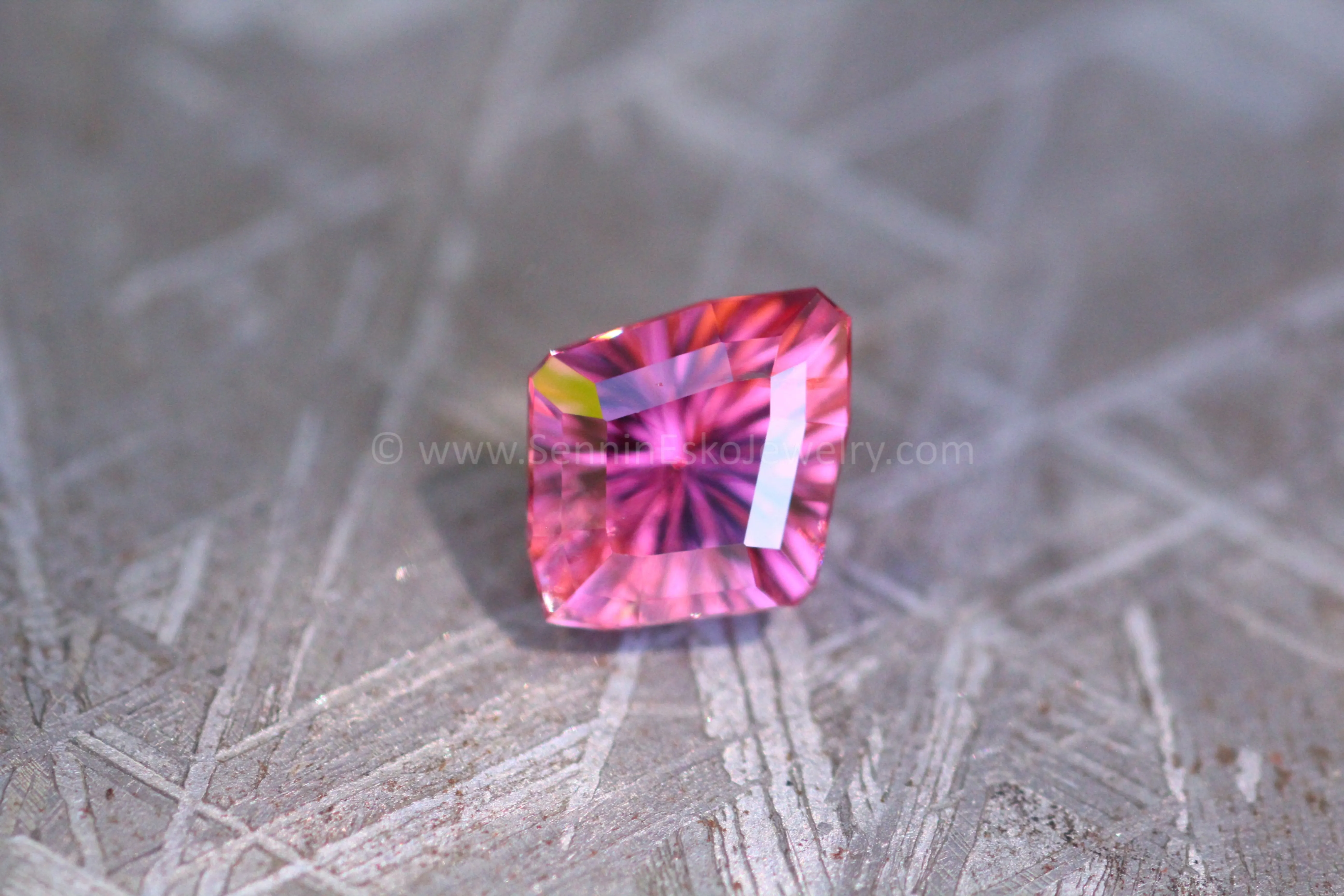 1.9 Carat Bright Pink Spinel Shield - 8.9x7.3mm, Fantasy Cut