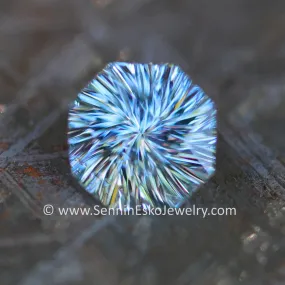 1ct Icy Blue Montana Sapphire Square Octagon - 5.9x6.1mm - Galaxy Cut
