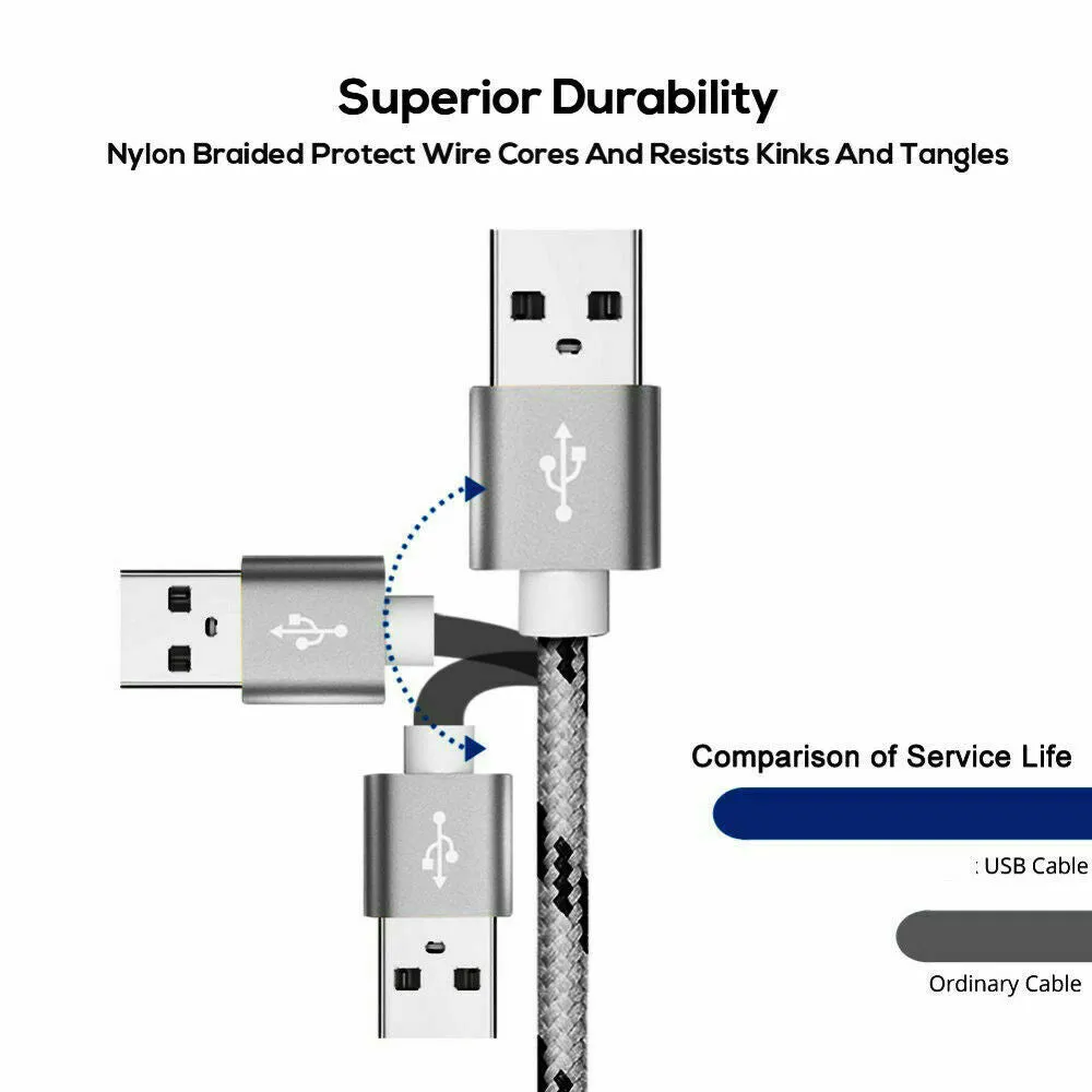 1M White Fast Charging Lightning Data Sync Charger Cable Cord For iPhone