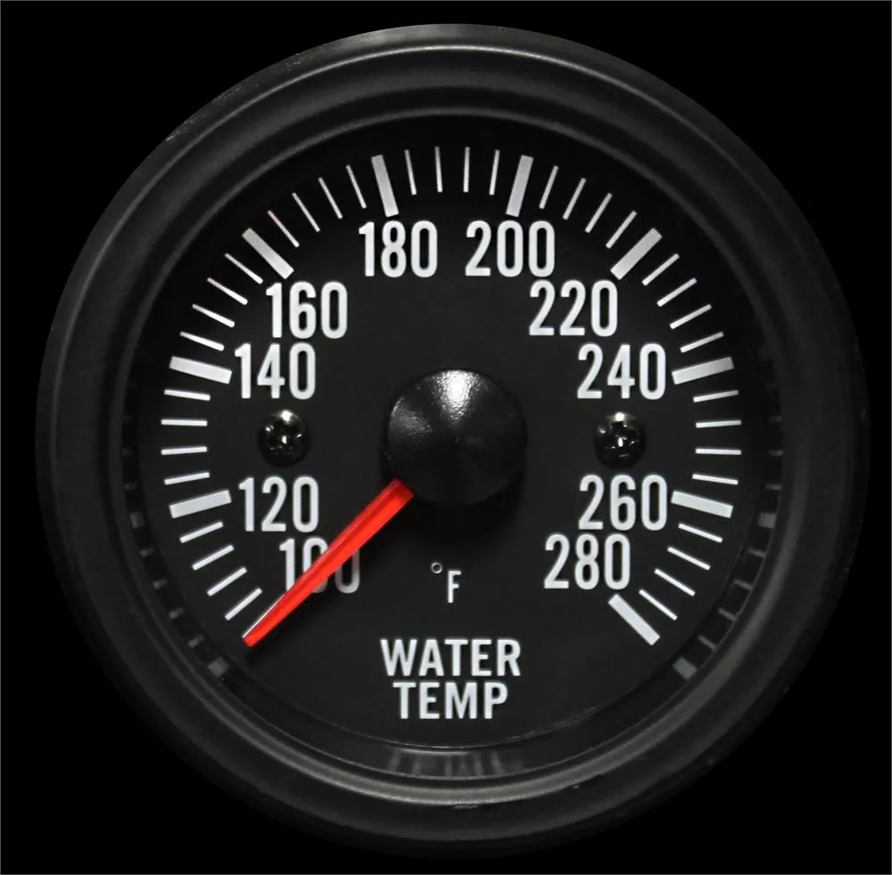 2-1/16" Electrical Water Temperature Gauge Clear Lens White LED