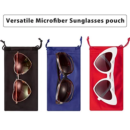 25 Pieces Microfiber Case Pouch Bag Glasses Sunglasses Case Soft Pouch with Eyeglass Cleaning Cloth (Multicolor 1)