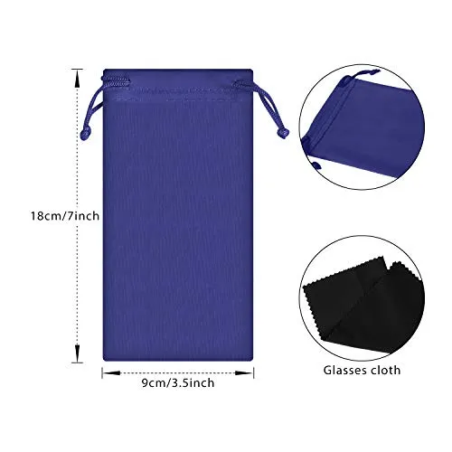 25 Pieces Microfiber Case Pouch Bag Glasses Sunglasses Case Soft Pouch with Eyeglass Cleaning Cloth (Multicolor 1)