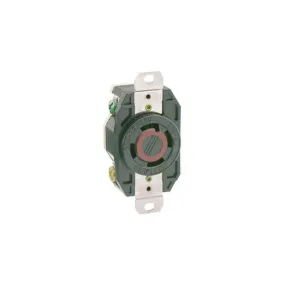 2730 Leviton 30 Amp, 480 Volt 3-Phase, NEMA L16-30R, 3P, 4W, Flush MTG Locking Receptacle- Black