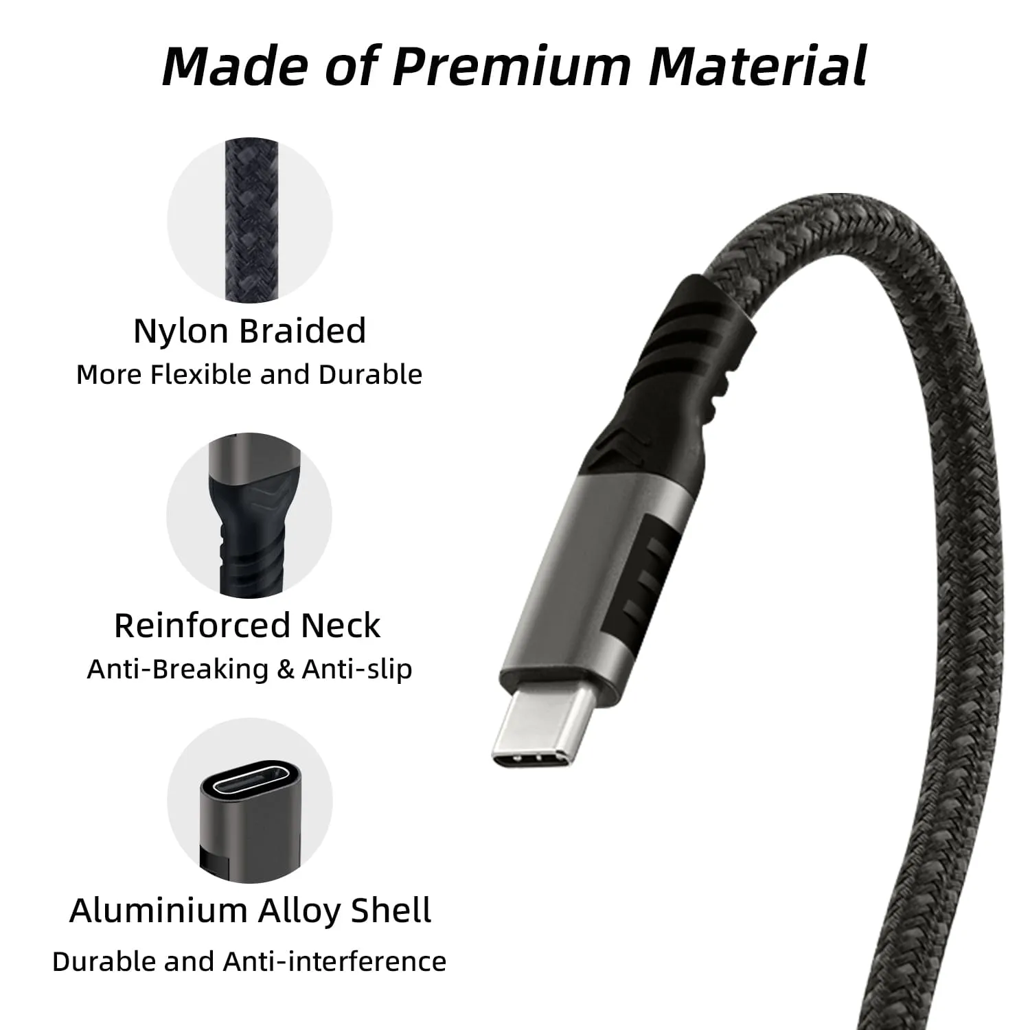 2M USB 3.2 10Gbps Type-C Extension Cable for Nintendo Switch/Oculus Quest/Laptop/Quest 3