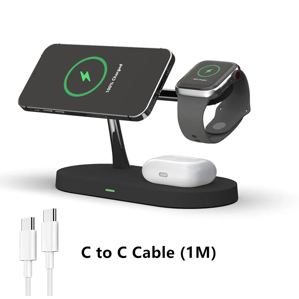 3 in 1 macsafe Magnetic Wireless Charger-Fast Charging Station-For iPhone/Apple Watch/Airpods Pro