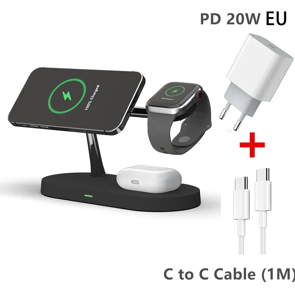 3 in 1 macsafe Magnetic Wireless Charger-Fast Charging Station-For iPhone/Apple Watch/Airpods Pro