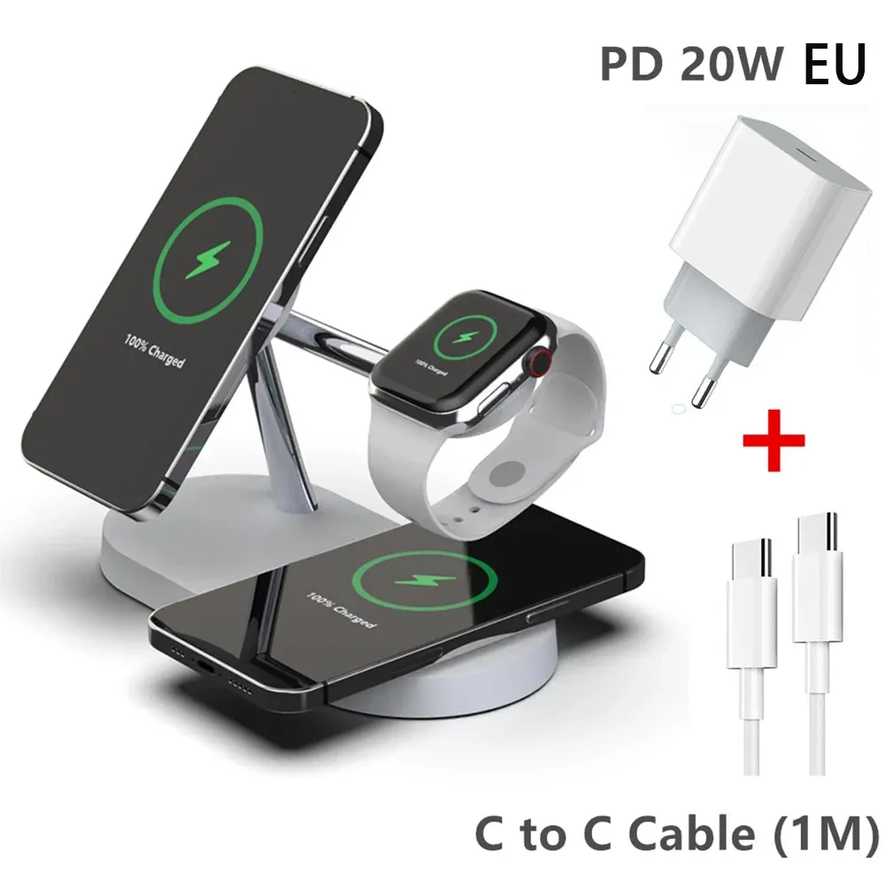 3 in 1 macsafe Magnetic Wireless Charger-Fast Charging Station-For iPhone/Apple Watch/Airpods Pro