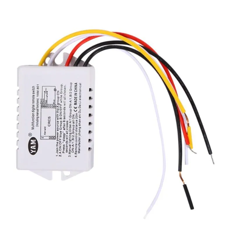 3 Port Wireless Remote Control Switch ON/OFF 220V Lamp Light Digital Wireless Wall Remote Switch Receiver Transmitter