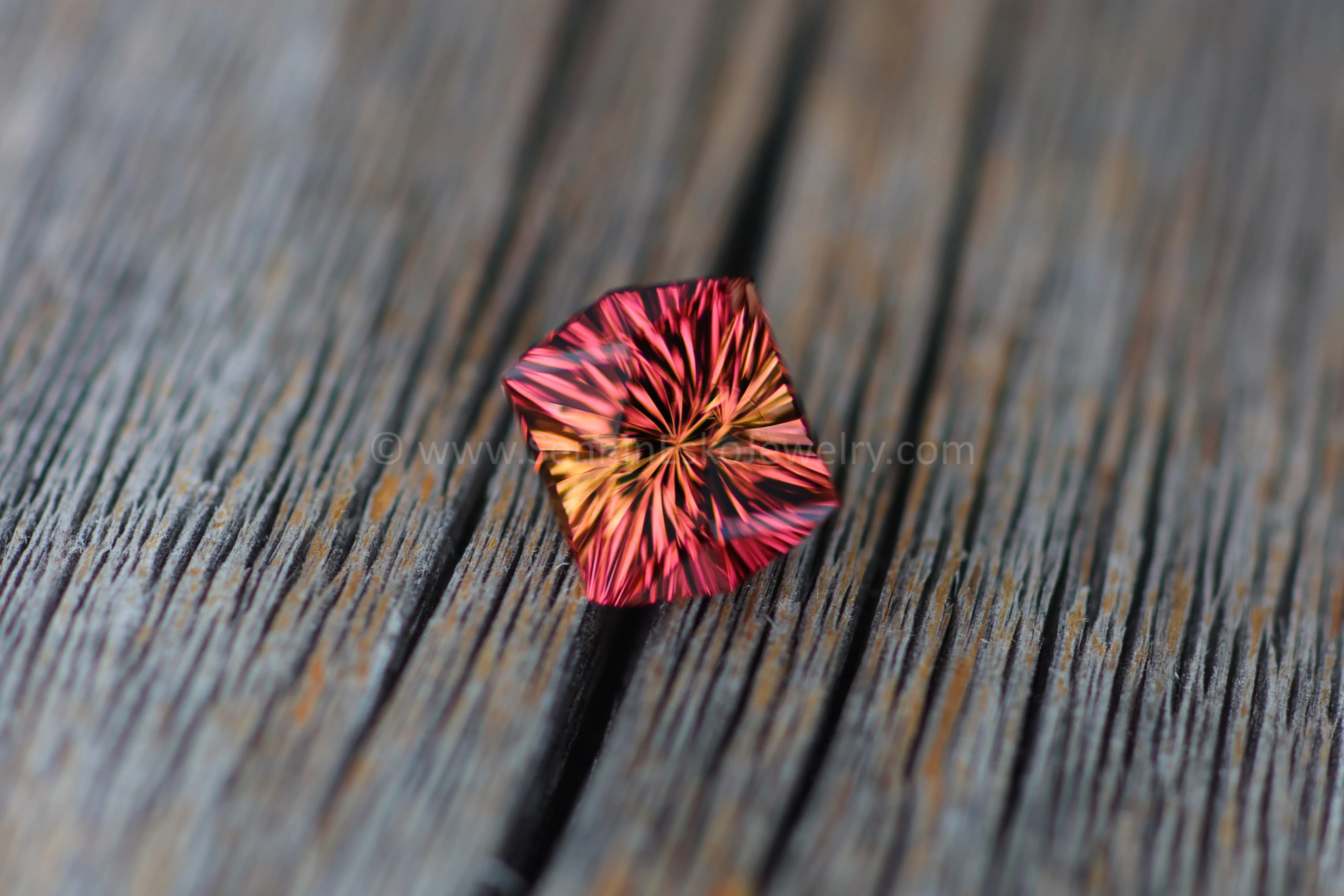 3.1 carat Tropical Sunset Tourmaline Hexagon - 9x7.4mm - Galaxy Cut