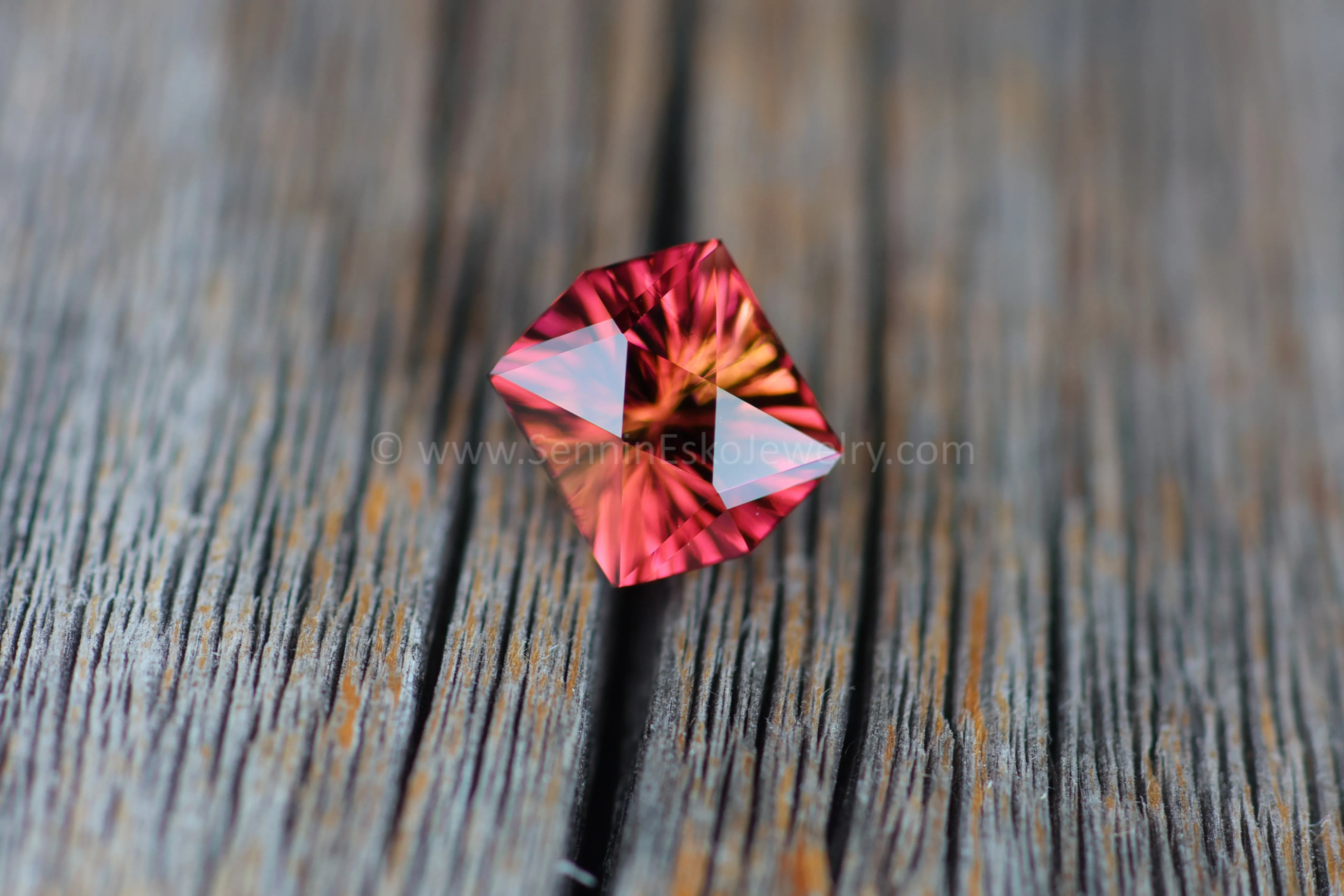 3.1 carat Tropical Sunset Tourmaline Hexagon - 9x7.4mm - Galaxy Cut