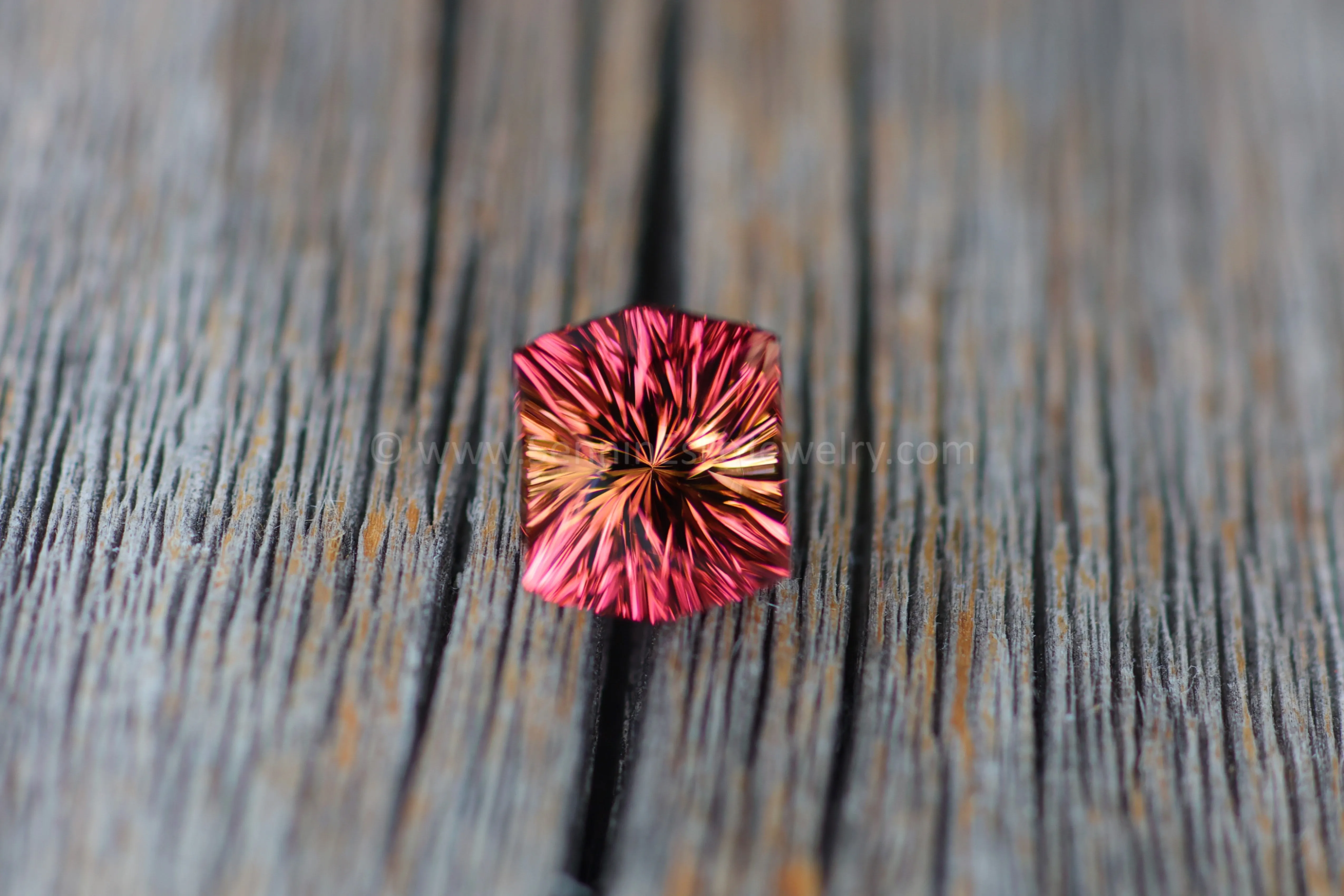 3.1 carat Tropical Sunset Tourmaline Hexagon - 9x7.4mm - Galaxy Cut