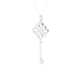 3/8  ctw Round Lab Grown Diamond Key Pendant
