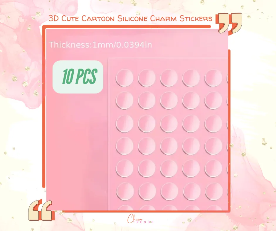 3D Cute Cartoon Silicone Charm Stickers