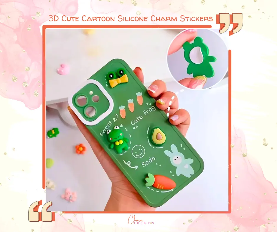 3D Cute Cartoon Silicone Charm Stickers