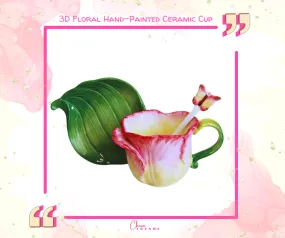 3D Floral Hand-Painted Ceramic Cup🌹