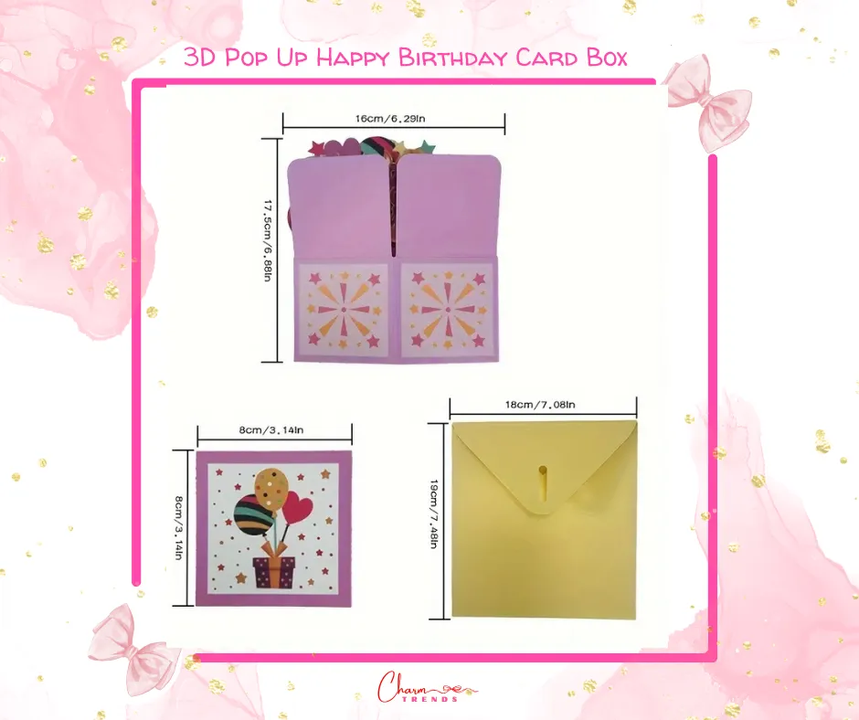 3D Pop Up Happy Birthday Card Box