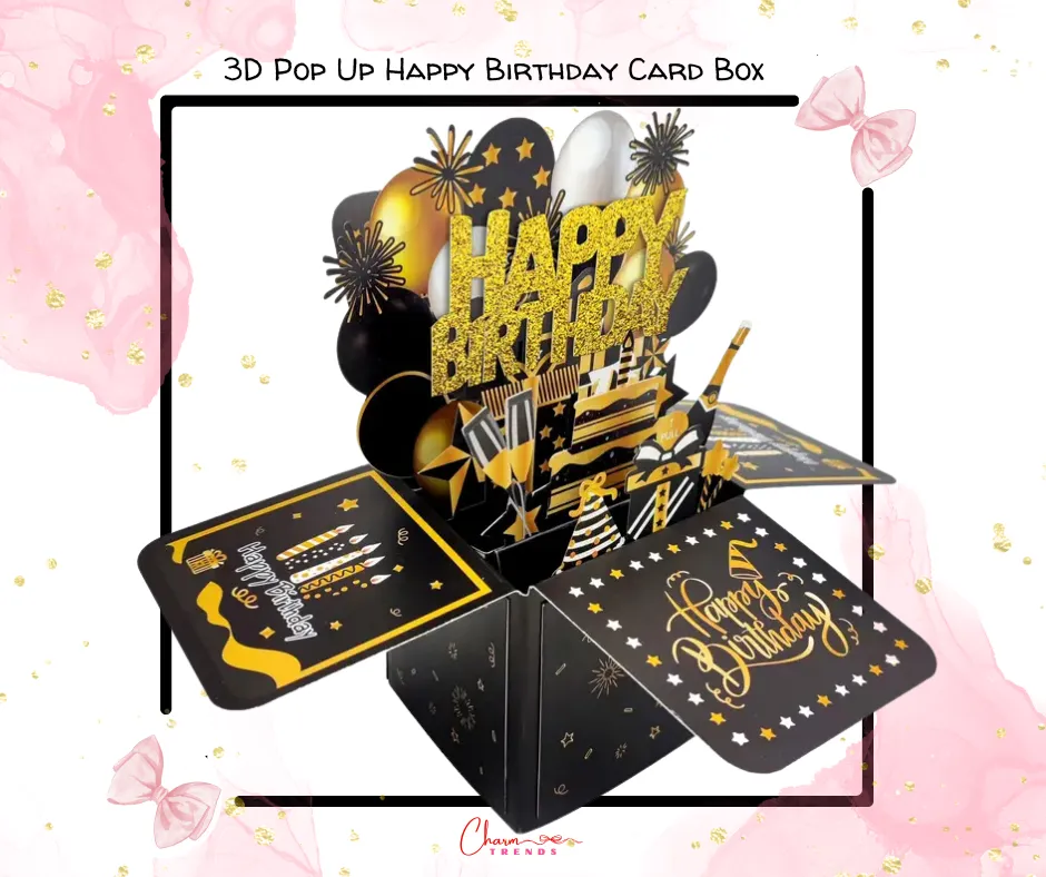 3D Pop Up Happy Birthday Card Box