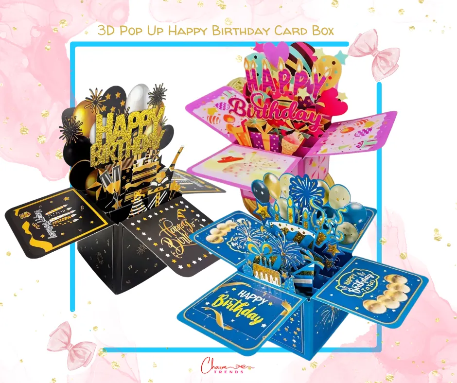 3D Pop Up Happy Birthday Card Box