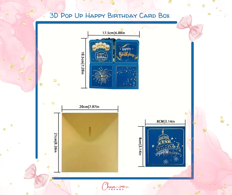 3D Pop Up Happy Birthday Card Box