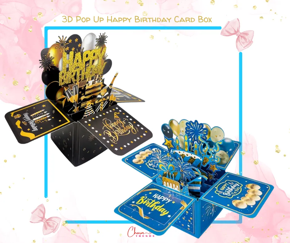 3D Pop Up Happy Birthday Card Box