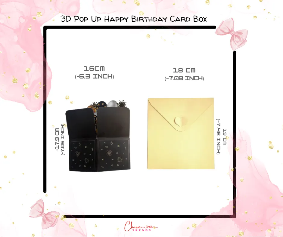 3D Pop Up Happy Birthday Card Box
