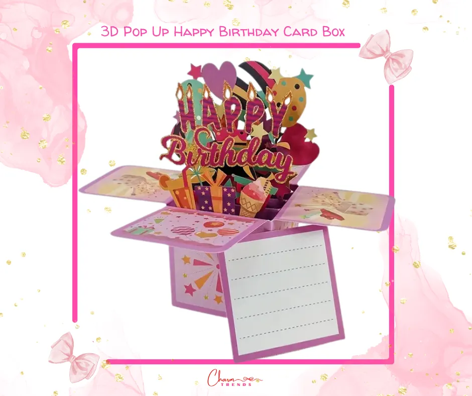 3D Pop Up Happy Birthday Card Box