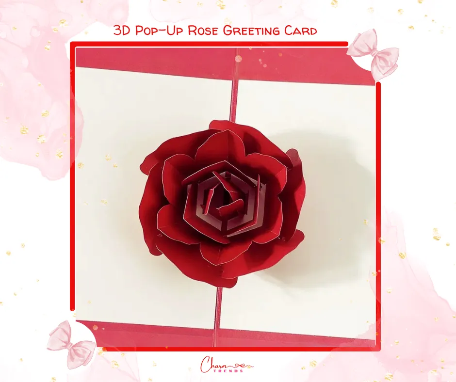 3D Pop-Up Rose Greeting Card🌹