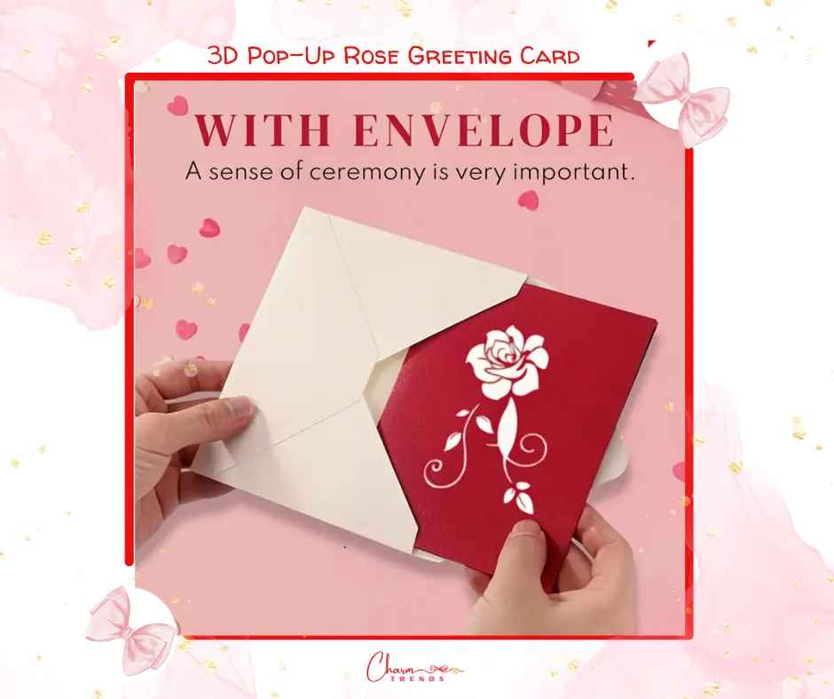 3D Pop-Up Rose Greeting Card🌹