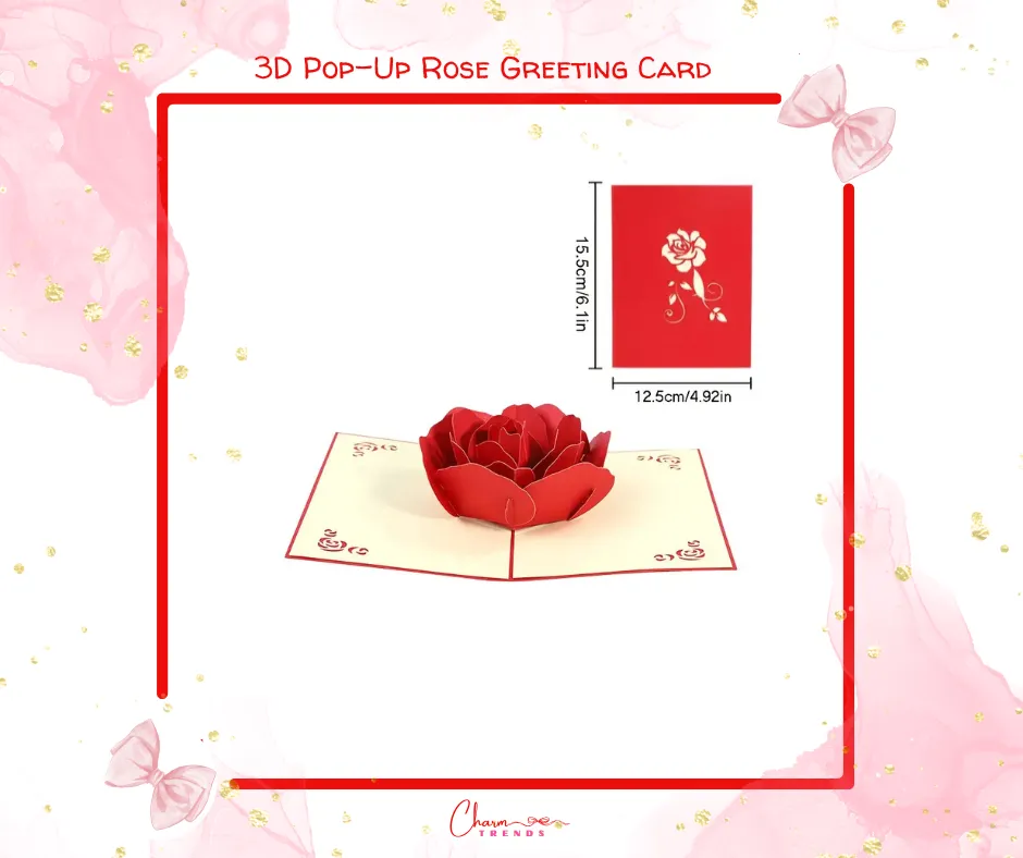 3D Pop-Up Rose Greeting Card🌹