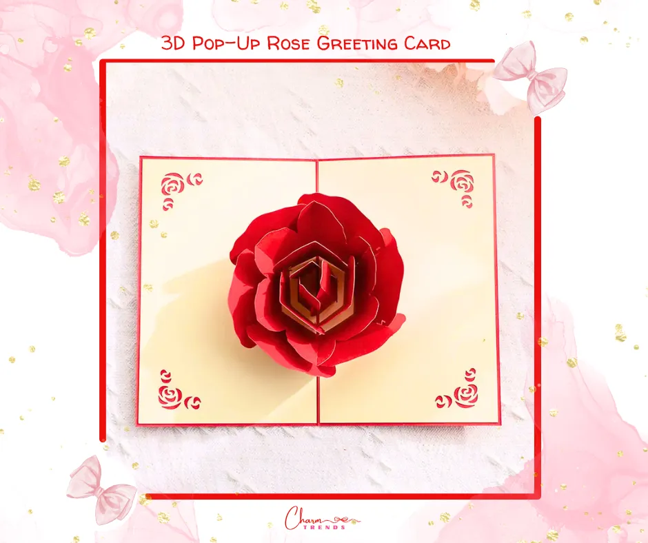 3D Pop-Up Rose Greeting Card🌹